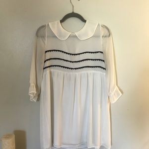 White Collared Mini Dress